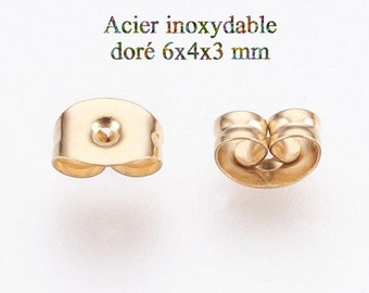 Lot De 20 Poussoirs (tiges) En Acier Inoxydable Doré Pour Fabrication De Boucles D'oreilles - Neuf