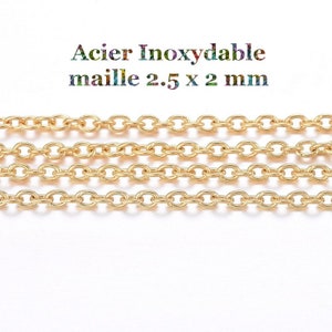 1 meter of welded gold stainless steel chain 2.5x2mm