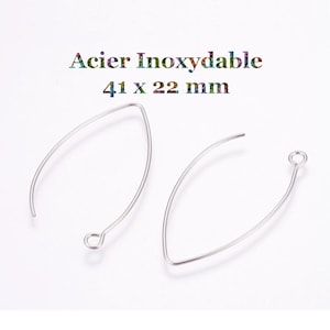 20 stainless steel hooks 41 x 22 mm furcula