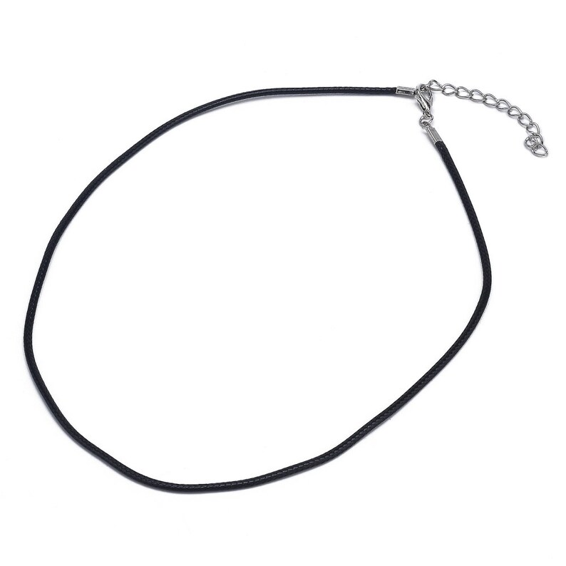 10 black waxed cotton chokers 455 cm image 5