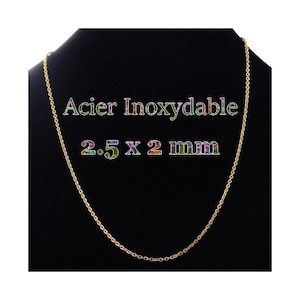 1 collier en acier inoxydable dorée de 55 a 90 cm image 3