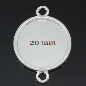 10 connecteurs supports pour cabochons de 20 mm