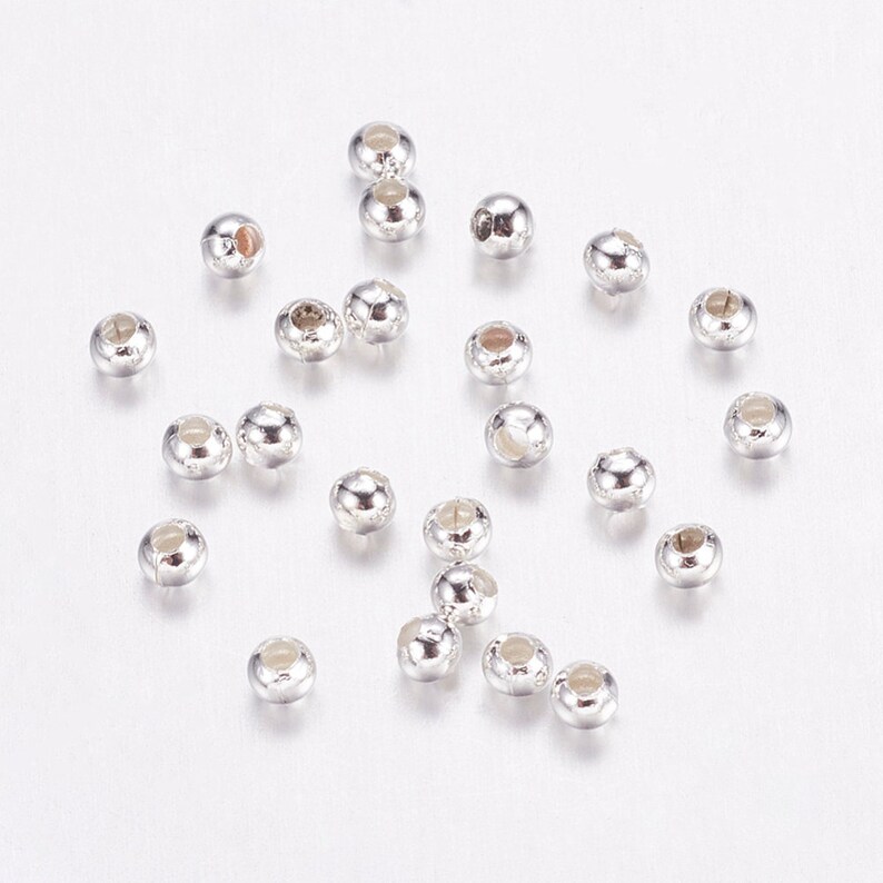 500 perles intercalaires argenté 2.4 mm image 2