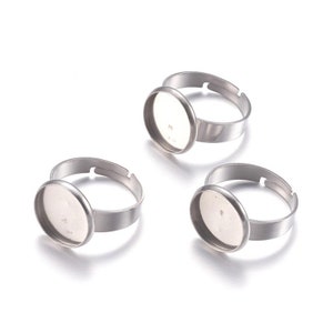 10 stainless steel rings for 12mm cabochons image 4