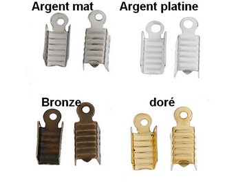 50 embouts Caches Noeuds 12 x 5 mm , argent, argent mat, bronze ou doré