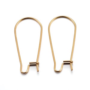 10 lever earring supports 25 mm gold stainless steel