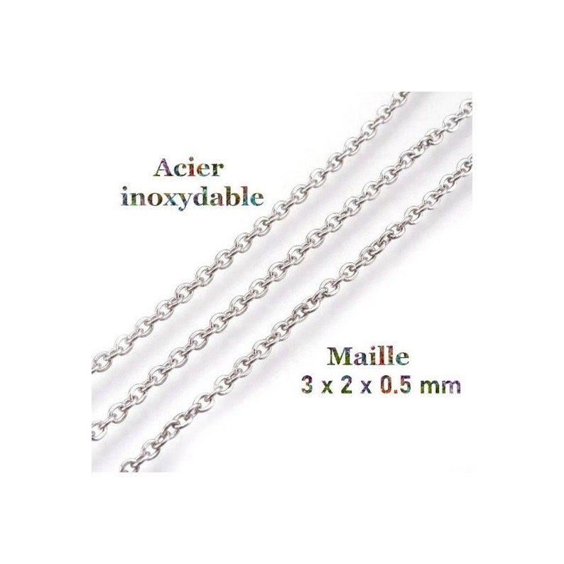 1 mètre de chaine maille soudée en acier inoxydable 3 x 2 x 0.5mm image 1