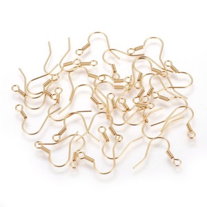 20 crochets de boucles d'oreilles en acier inoxydable doré image 2