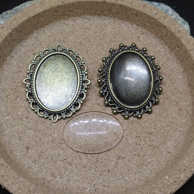 4 support shards and cabochons 25 x 18 bronze