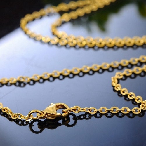 1 golden stainless steel necklace from 55 to 90 cm