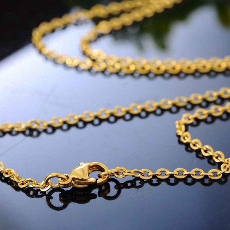 1 golden stainless steel necklace from 55 to 90 cm image 1
