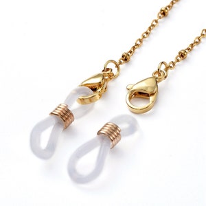 1 Satellite chain for your glasses in gold stainless steel