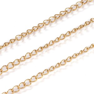 1 meter of welded gold stainless steel chain 4x3x0.5mm image 2