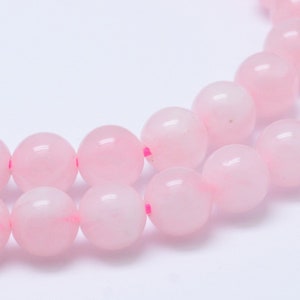 10 perles de 6 mm en quartz rose de Madagascar image 1