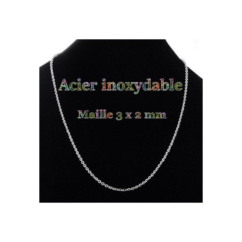 1 collier en mailles forçat en acier inoxydable image 1