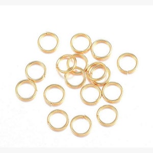 100 stainless steel jump rings 5 x 0.8 mm gold