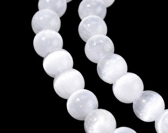 10 beads of 8 mm in Selenite