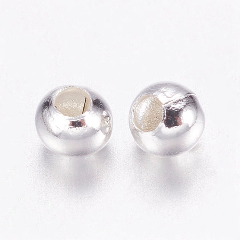 500 perles intercalaires argenté 2.4 mm image 1