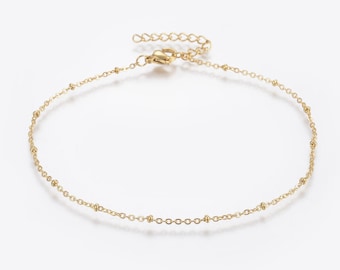 1 golden stainless steel ankle bracelet 23+3 cm
