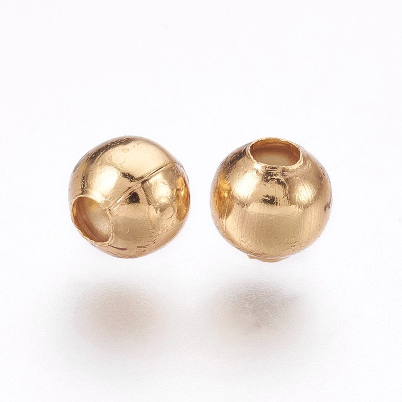 50 perles de 5 mm dorées en acier inoxydable image 2