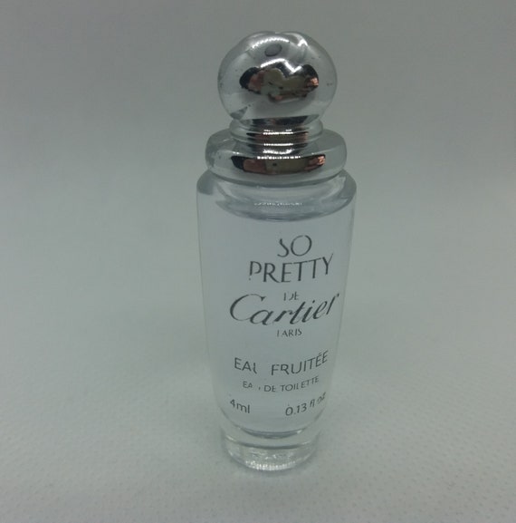 So Pretty Eau Fruitte by Cartier Eau de Toilette Perfume Miniature Mini Mignon 4ml 0.13oz 2000 collectible bottle Full Women So Pretty Eau Fruitte by Cartier Eau de Toilette Perfume Miniature Mini Mignon 4ml 0.13oz 2000 collectible bottle Full Women