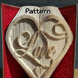 Love in Heart - Folded Book Art Pattern - Combination Fold - Instant Download!