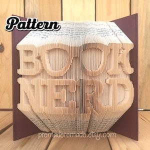 Book Nerd w Glasses - Folded Book Art Pattern - Combination Fold - Instant Download!!