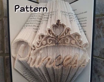 Principessa con corona - Modello per libro piegato - Piegatura combinata - Download immediato!
