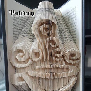 Koffiekopje - gevouwen boekkunstpatroon - combinatievouw - direct downloaden!