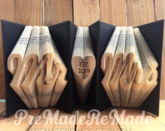 Mr Heart Mrs Folded Book Art - 3 Book Set