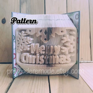 Merry Christmas w Snowflakes - Folded Book Art Pattern - Combination Fold - Instant Download!
