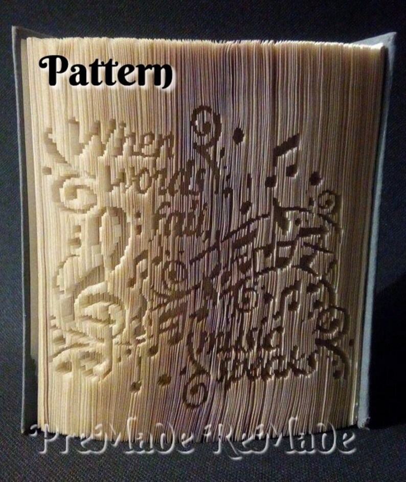 When Words Fail Music Speaks Folded Book Art Pattern Cut Etsy