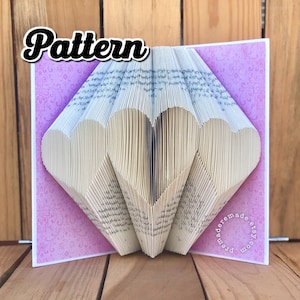 Triple Heart Folded Book Art Pattern - Measure Mark Fold - Instant Download!