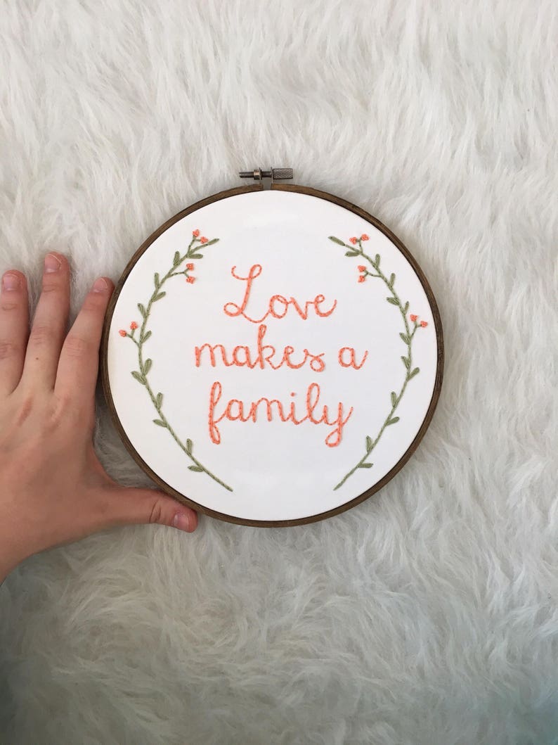 Love makes a family embroidery hoop adoption wall decor family  etsy Love makes a family embroidery hoop adoption wall decor family  etsy