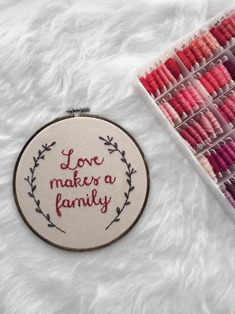 Love makes a family embroidery hoop adoption wall decor family  etsy Love makes a family embroidery hoop adoption wall decor family  etsy