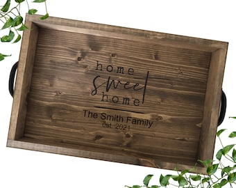 Personalized Serving Tray | Farmhouse Wood Serving Board | Wood Platter| Personalized Wood Tray | Anniversary Gift