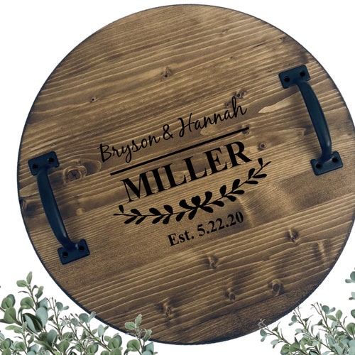 Personalized Wine Barrel Serving Tray Wedding Gift Etsy