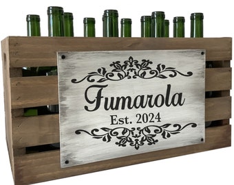 Personalized Wine Crate | Custom Wood Wine Storage |  Wine Storage Basket Crate | Personalized Wine Gift