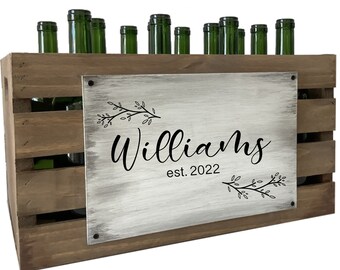 Personalized Wine Box | Wooden Wine Crate | Personalized Wine Gift | Wine Gift Basket