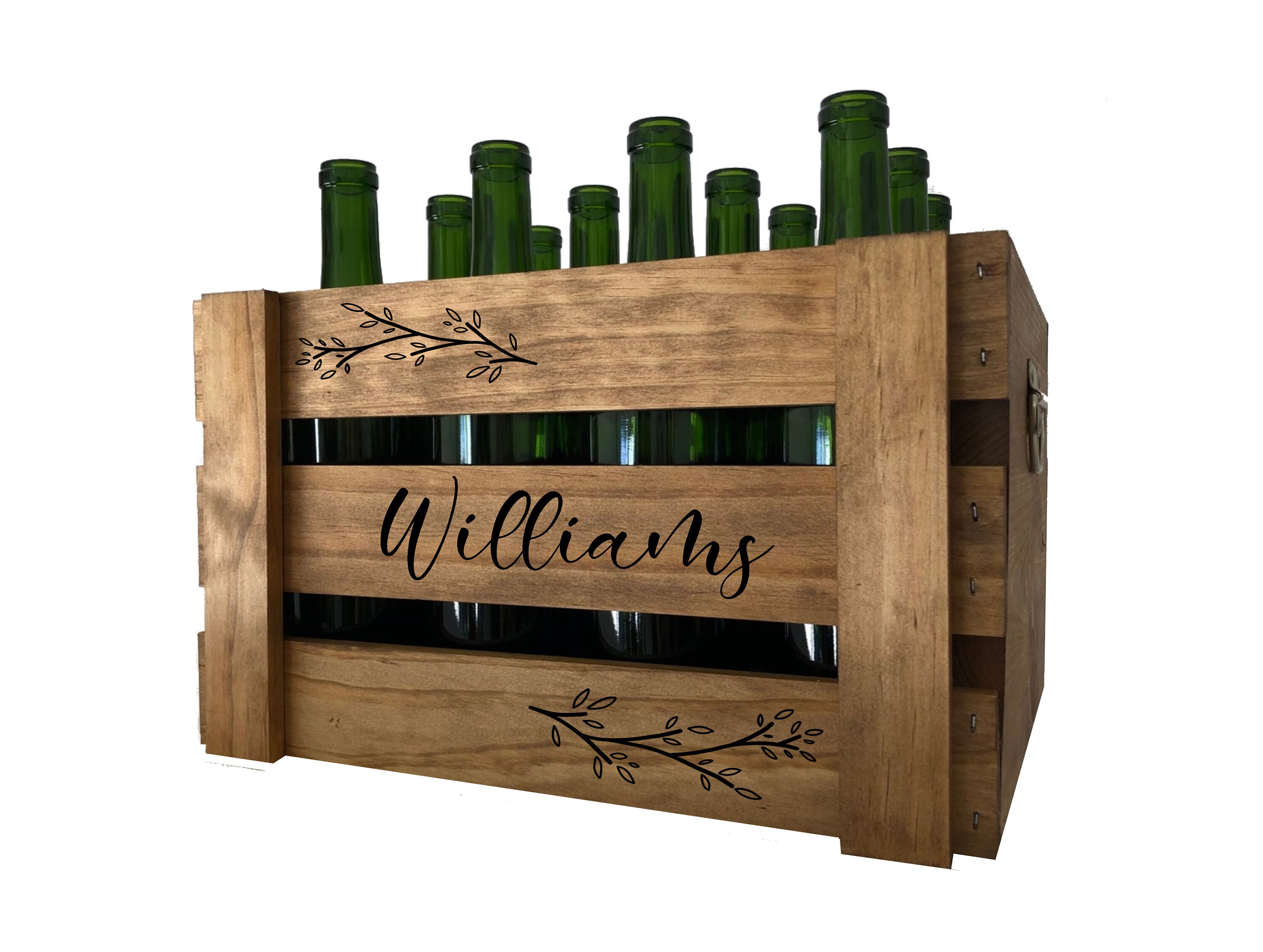 Personalized Wood Wine Crate Custom Wood Wine Gift Wine Etsy