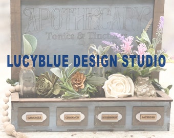 Apothecary Box Tray_Wall Hanging/Display_HomeDecor Laser Cut File_Digital File only_No Product will be shipped_Glowforge and All Laser sizes