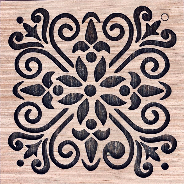 Spanish Tile 19_Laser Cut File, SVG, Digital Download_Glowforge Ready_No Product will be shipped. Read Description