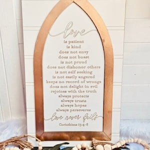 Love is Patient Arched Signed_Laser Cut File. Digital DOWNLOAD Only. No physical product shipped, READ DESCRIPTION