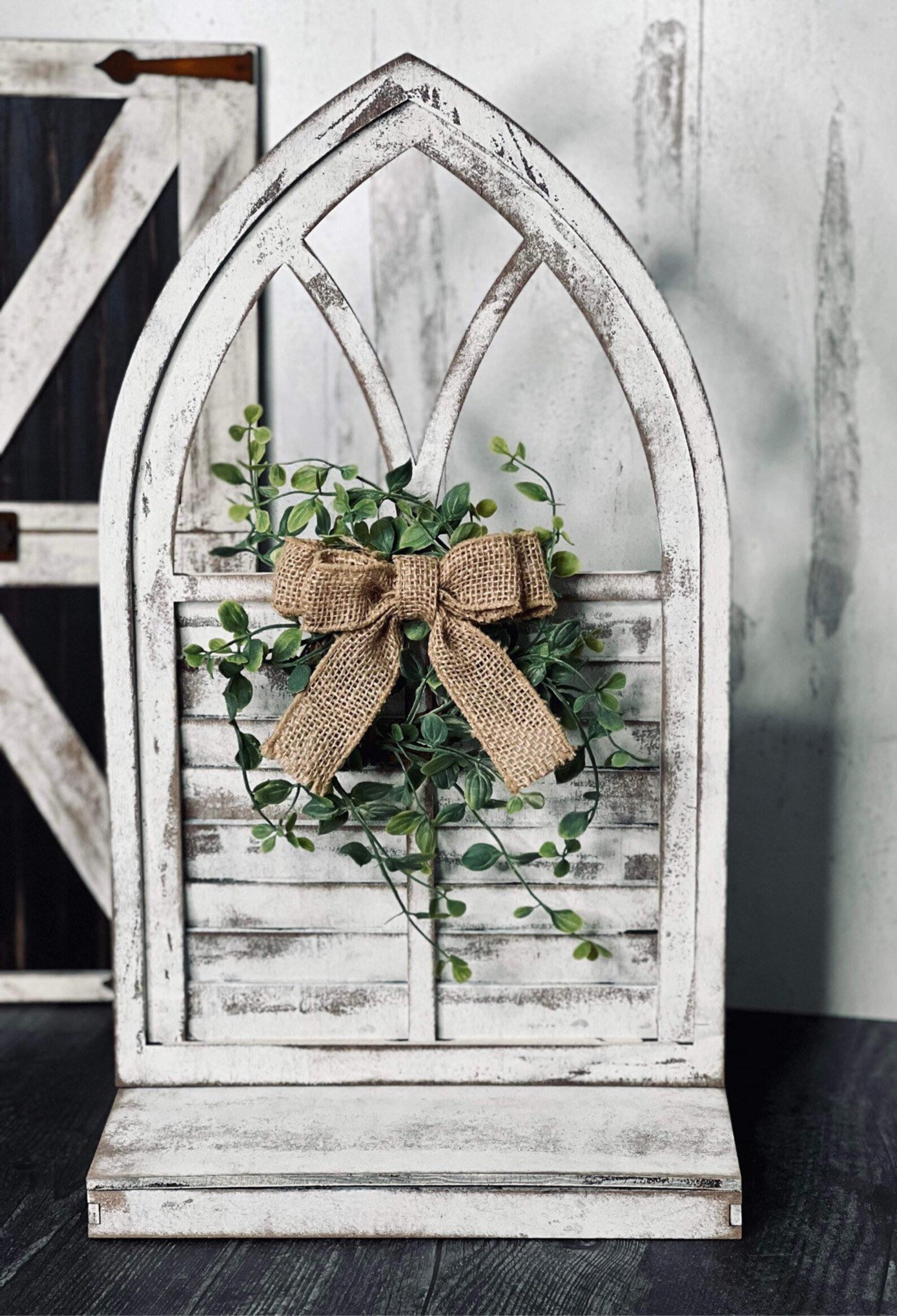 Arched Shutter Window Stand 18.5x10.5inches_glowforge - Etsy