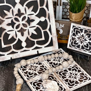 Spanish Tile Laser Cut File, SVG, Glowforge  2 sizes, 10x10 ans 4x4 inches Digital download Only! Read description