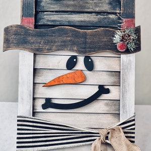 Shutter Vintage Snowman Laser Cut File, 15x8inches_Glowforge Ready, Digital Download_No product shipped, Read Description