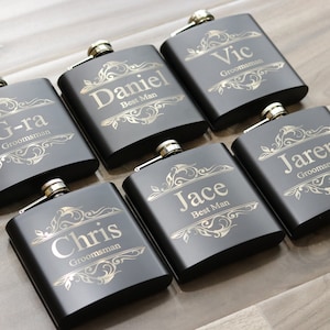 Groomsman Proposal Gift Groomsmen Flask Groomsmen Gifts Personalize Engraving Bridesmaid Gift Bachelor Party Wedding Favors Gift Flask Set