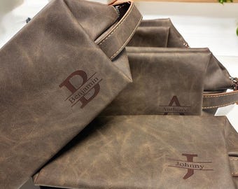 6 Groomsmen Gift Laser Engrave Dopp Kit Wedding Groomsman Proposal Men Shaving Bag Monogram Travel Bag Personalize Gifts Groomsmen Bags