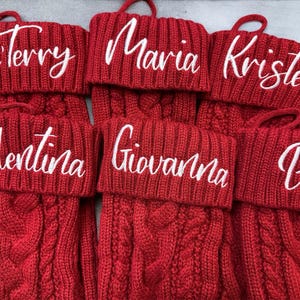 Christmas Stocking Custom Personalized Stocking Engrave Custom Gifts Monogram Stockings Holiday Knitted Embroider Names Xmas Gifts Decor