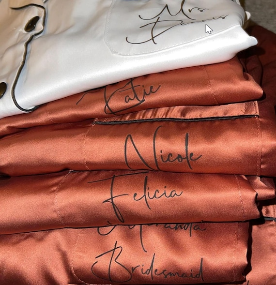Wedding Getting Ready Outfits Pajama Pants Set Sleep Shirts Bridesmaid Gifts PJs PJ Shorts Personalize Monogram Bridesmaid Proposal Photo